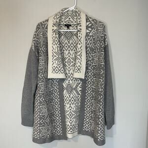 Talbots Petites‎ Womens Fair Isle Cardigan Sweater Wool Cashmere Blend Size LP